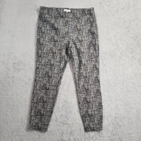 Nanette Lepore Womens Textured Black & White Leggings Pullon L - Picture 1 of 7